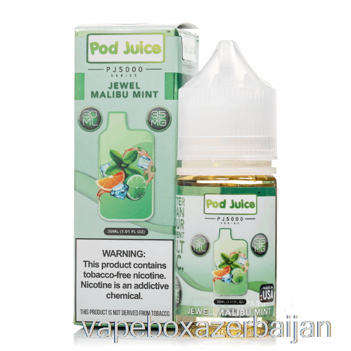 E-Juice Vape Jewel Malibu Mint - Pod Juice PJ5000 - 30mL 55mg